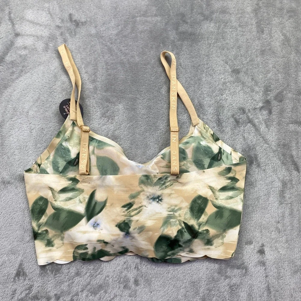 Danskin Sports Bra‎ Floral Print Small Removable Cups Activewear Top NWT